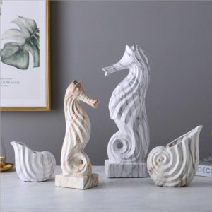 Sea Horse and Sea Shell Vases