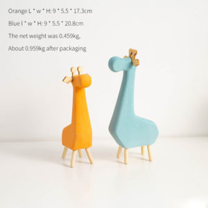 Mini Powder Blue and orange Giraffe ornaments/figurines