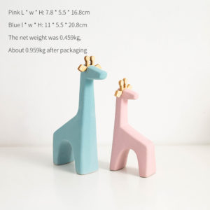 Mini Powder Blue and Pink Giraffe ornaments/figurines