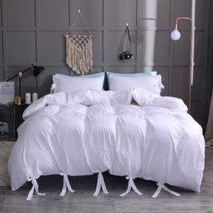 White Ribbons Bed Set (bedding set of 3pcs)