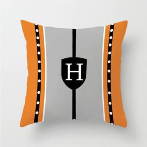 Orange & Black Derby Cushion Covers – Style B